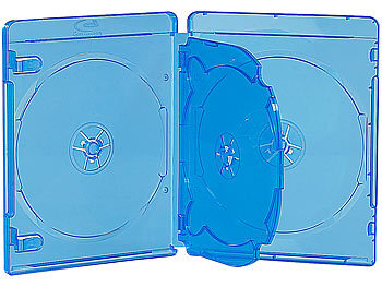 Blu Ray Cases: PEARL Blu-ray Soft-Hüllen blau-transparent im 10er-Pack für je 4 Discs