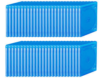 Bluray Hülle: PEARL Blu-ray Soft-Hüllen blau-transparent im 50er-Pack für je 4 Discs