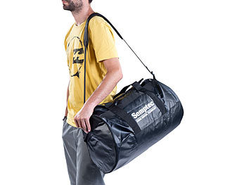 Semptec 2in1-Rucksack-Reisetasche aus reißfester Lkw-Plane, 65 l