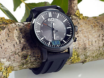 St. Leonhard Solar-Funk-Armbanduhr im Fliegeruhren-Style