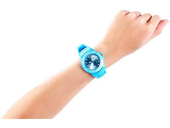 PEARL Silikon Armbanduhr blau