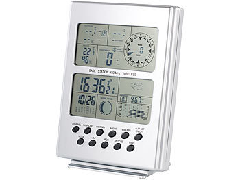 FreeTec Wetterstation mit Funk-Uhr, Außensensoren für Temperatur und Wind