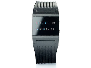 St. Leonhard Binär-Armbanduhr "Future Line" mit blauer Anzeige, für Herren