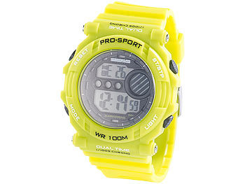 PEARL sports Digitale Armbanduhr mit Stoppuhr, grün