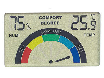 PEARL Digitales Hygrometer mit Thermometer und grafischer Anzeige