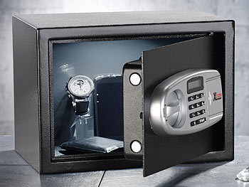 Xcase Stahlsafe mit digitalem Code-Schloss und LCD-Display, 16 Liter