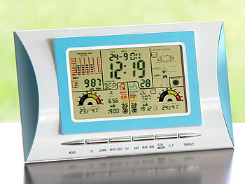 infactory Wetterstation mit buntem LCD-Display und Funk-Außen-Sensor