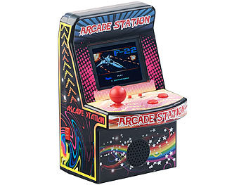Retro Spielautomat: MGT Handlicher Retro-Videogame-Automat, 200 Spiele, LCD-Farb-Display, Akku