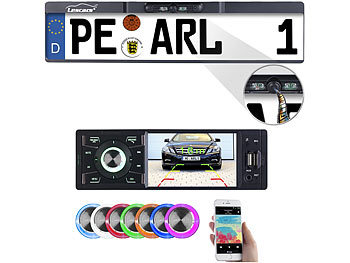 1DIN Radio: Creasono MP3-Autoradio mit TFT-Farbdisplay und Funk-Rückfahr-Kamera