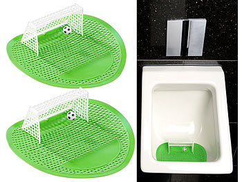 Pissoir Einlagen: PEARL 2er-Set Lustige Fußball-Urinal-Siebe, 18,5 x 19,5 cm, universell