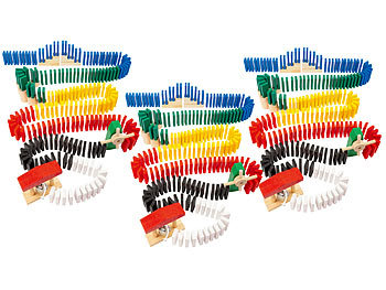 Domino Spielzeug: Playtastic Domino-Set mit 1.440 farbigen Holzsteinen und 33 Streckenbau-Elementen