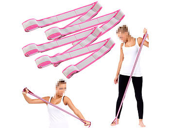 Sportbänder: Speeron 4er-Set Fitnessbänder - Gummibänder mit Handschlaufen, 85 cm