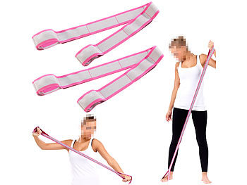 Sportband: Speeron 2er-Set Fitnessbänder - Gummibänder mit Handschlaufen, 85 cm