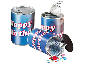 Geschenkverpackung Dosen: infactory 3er-Set Geschenkdosen "Happy Birthday" - originelle Präsent-Verpackung