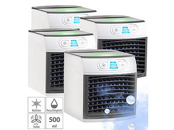 Kühlwürfel: Sichler 4er-Set 2in1-Tisch-Luftkühler und -Luftbefeuchter LW-110