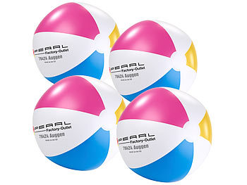 Wasserball Aufblasen: PEARL 4er-Set Aufblasbare Wasserbälle, mehrfarbig, Ø 33 cm