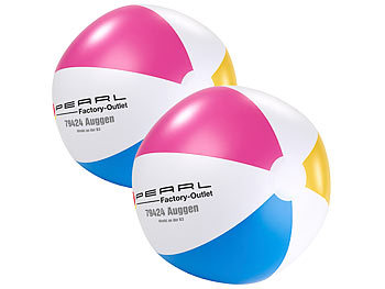 Aufblasbarer Ball: PEARL 2er-Set Aufblasbare Wasserbälle, mehrfarbig, Ø 33 cm