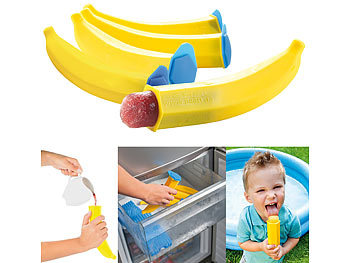 Eis-am-Stil-Form: PEARL 5er-Set Silikon-Form "Eis Banane" - Speiseeis ganz schnell und einfach