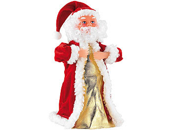 Singende Weihnachtsfigur: infactory Singender, tanzender Weihnachtsmann "Swinging Santa", 28 cm