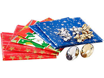 Geschenkpapier: infactory 14-teiliges Geschenkverpackungs-Set "Weihnachten"