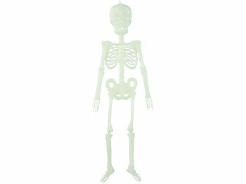 Figur: infactory Nachleuchtendes Deko-Skelett "Spooky Bones", 32 cm, 4er-Set