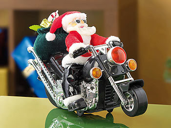 infactory Weihnachtsmann "Santa Bike" auf Motorrad