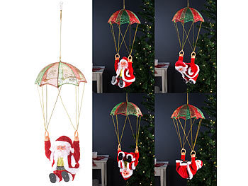 Lustiger Weihnachtsmann: infactory Singender Weihnachtsmann "Santa Sky" mit Fallschirm