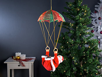 infactory Singender Weihnachtsmann "Santa Sky" mit Fallschirm