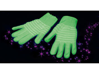 infactory 1 Paar nachleuchtende Handschuhe "Glow-in-the-dark", Gr. S/M