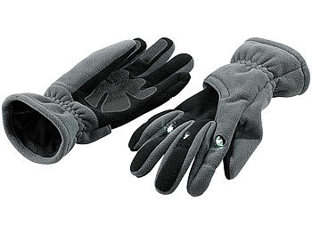 infactory Kuschelige Fleece-Handschuhe mit LED-Beleuchtung, grau Gr. M/L