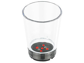 infactory Shotglas mit Würfel-LEDs im 2er-Set