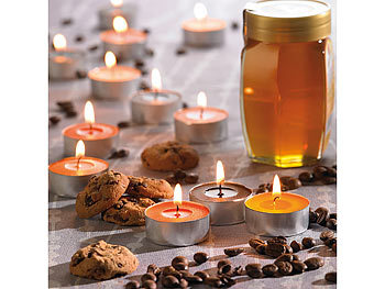 infactory Duft-Teelichte, 12er-Pack (Honig, Cookie, Kaffee)