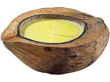 Citronella Kerze: infactory Anti-Mücken-Kerze in Kokosnuss-Schale