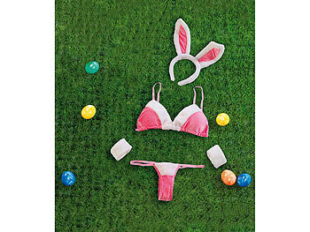 infactory Sexy Bunny-Kostüm mit Ohren & Bommelschwanz, XL