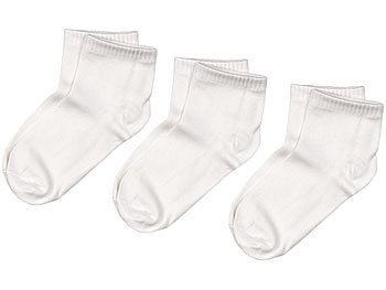 PEARL Sneaker-Socken aus Bambus-Viskose, 3 Paar weiß, Gr. 39-42