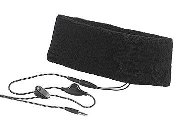PEARL urban 2in1-Stirnband mit Ohrhörern, 3,5-mm-Klinkenanschluss