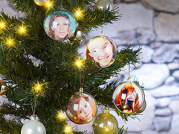 Your Design 4er-Set transparente Weihnachtsbaum-Kugel für Ihre Fotos