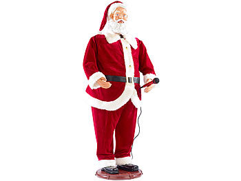 infactory Singender & tanzender XXL-Weihnachtsmann mit Karaoke(Versandrückläufer