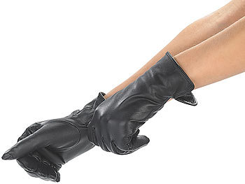 PEARL urban Damen-Handschuhe aus echtem Ziegenleder, Gr. S bis Handumfang 17,4 cm