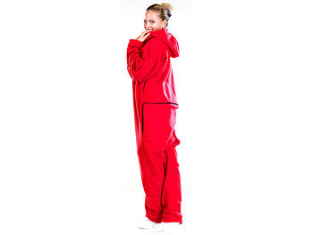 PEARL Jumpsuit aus flauschigem Fleece, rot, Größe XL