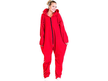 PEARL Jumpsuit aus flauschigem Fleece, rot Größe XXL
