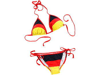 Deutschland Fan-Set: Speeron Bikini im schwarz-rot-goldenen Deutschland-Design, Gr. S