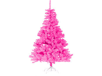 infactory Künstlicher Weihnachtsbaum 180 cm, 765 Spitzen & Metallfuß, rosa