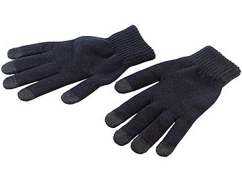 Touch Handschuhe: PEARL urban Strick-Handschuhe mit 5 Touchscreen-Fingerkuppen Gr. S