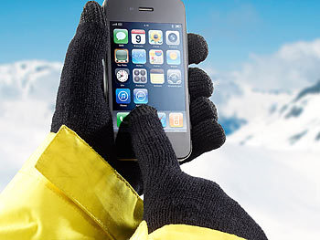 PEARL urban Strick-Handschuhe mit 5 Touchscreen-Fingerkuppen Gr. L
