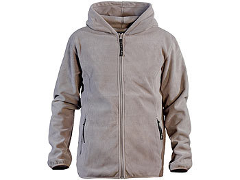 PEARL outdoor Fleece-Jacke mit Kapuze für Herren, Größe L, grau