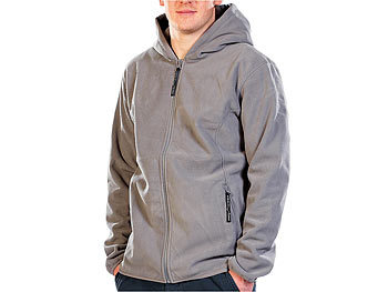 PEARL outdoor Fleece-Jacke mit Kapuze für Männer, Größe S, grau