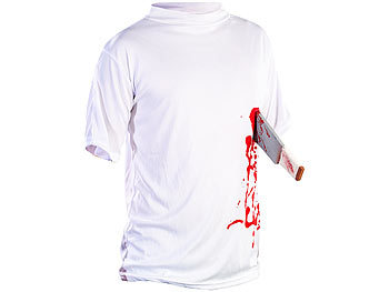 Halloween TShirt: infactory Halloween T-Shirt "Machete in der Brust", Gr. XXL