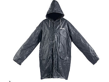 PEARL Extrakompakte Regenjacke mit Tasche, Größe L, 100 % EVA, schwarz