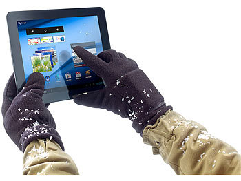 PEARL urban Beheizbare Touchscreen-Handschuhe mit kapazitiven Fingerkuppen, Gr. S
